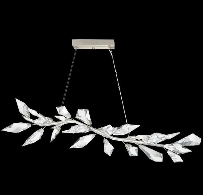 Modern Luxury Linear Handcrafted Crystal Chandelier for Dining Room