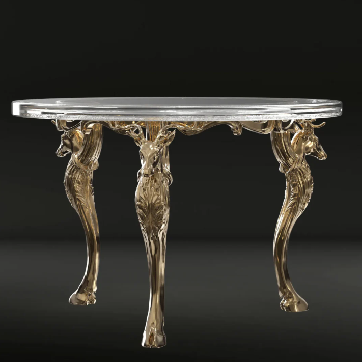 LYFAIRS x GORDON GU Western Bronze Deer Round Table