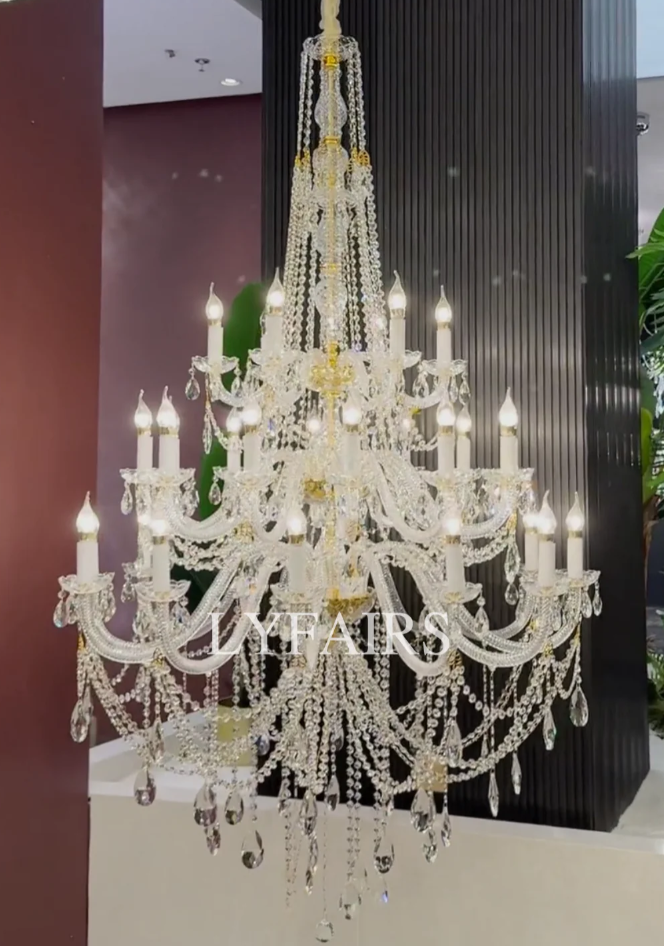 Luxury Classic 2/3 Tier Candle Light Grand Palace Crystal Chandelier