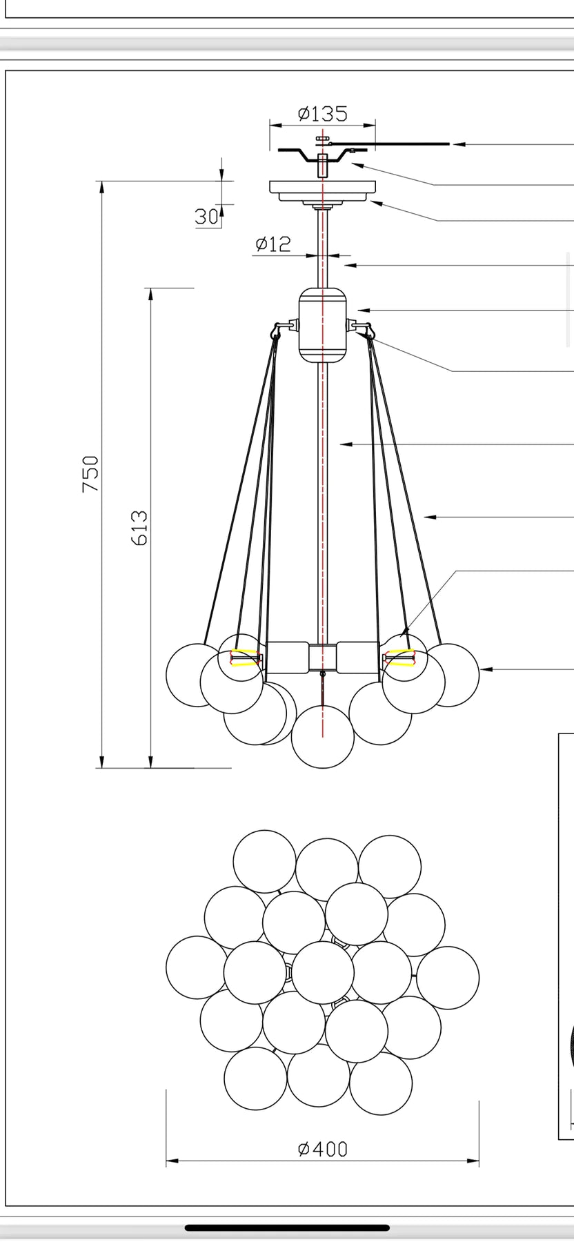 Modern Cloud Balloons Glass Chandelier for Living Room/Bedroom