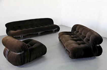 Italian Retro Unique Shape Sofa With Steel Teeth