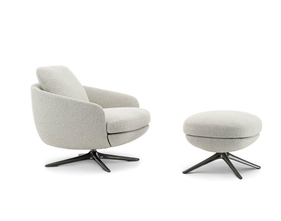 Modern White Revolving Lounge Chair