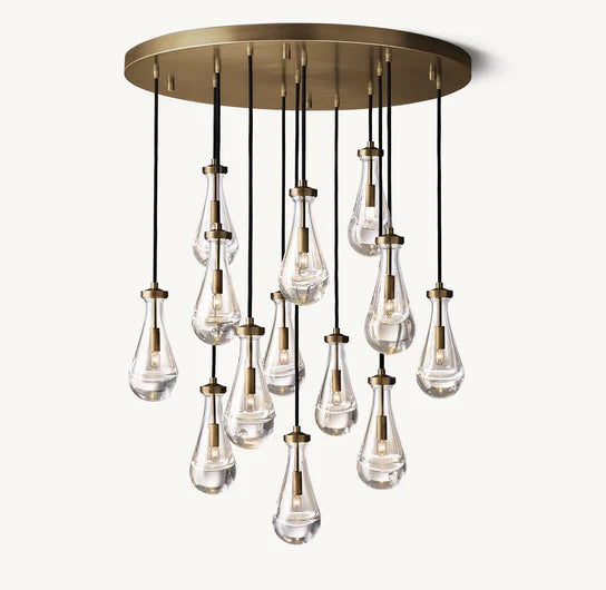 Lampadario moderno a forma di goccia di pioggia galleggiante per soggiorno/scale/ingresso