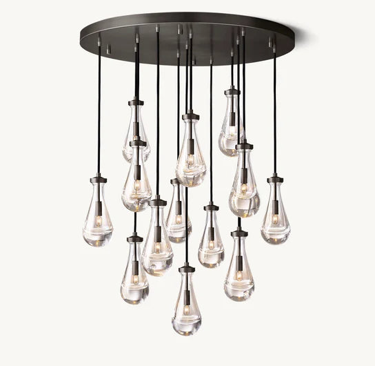 Lampadario moderno a forma di goccia di pioggia galleggiante per soggiorno/scale/ingresso