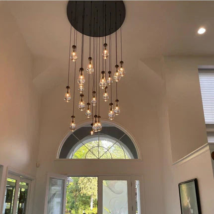 Lampadario moderno a forma di goccia di pioggia galleggiante per soggiorno/scale/ingresso