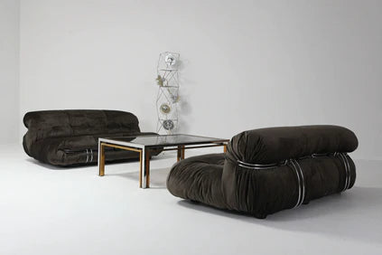 Italian Retro Unique Shape Sofa With Steel Teeth