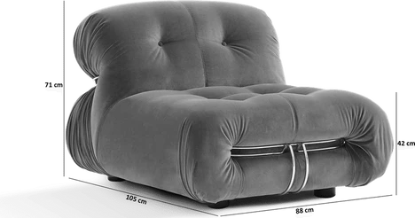 Modern Bottle Green Velvet Lounge Chair