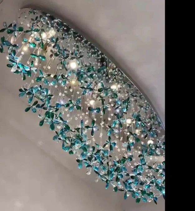 Lampadario di lusso a forma di fiore in cristallo per sala da pranzo/soggiorno