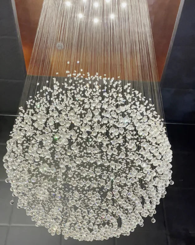 Lampadario moderno a forma di goccia di cristallo per soggiorno/scala/ingresso