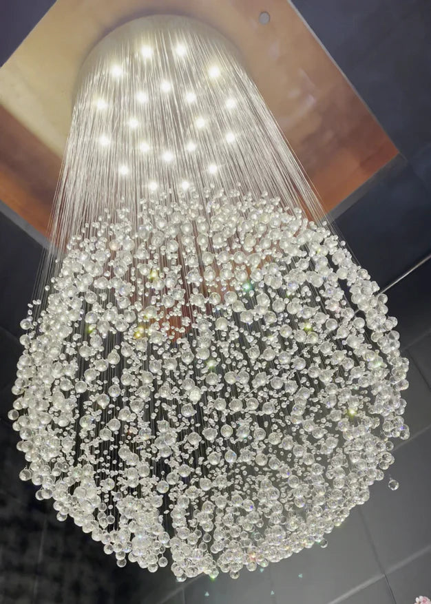 Lampadario moderno a forma di goccia di cristallo per soggiorno/scala/ingresso