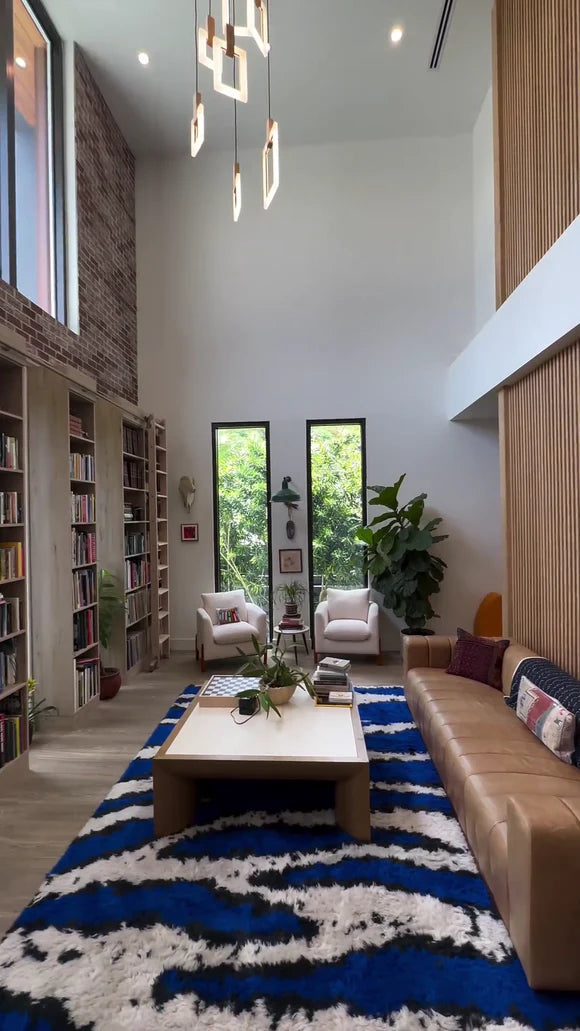 Lampada a sospensione LED rettangolare moderna e minimalista con finitura in rovere bianco