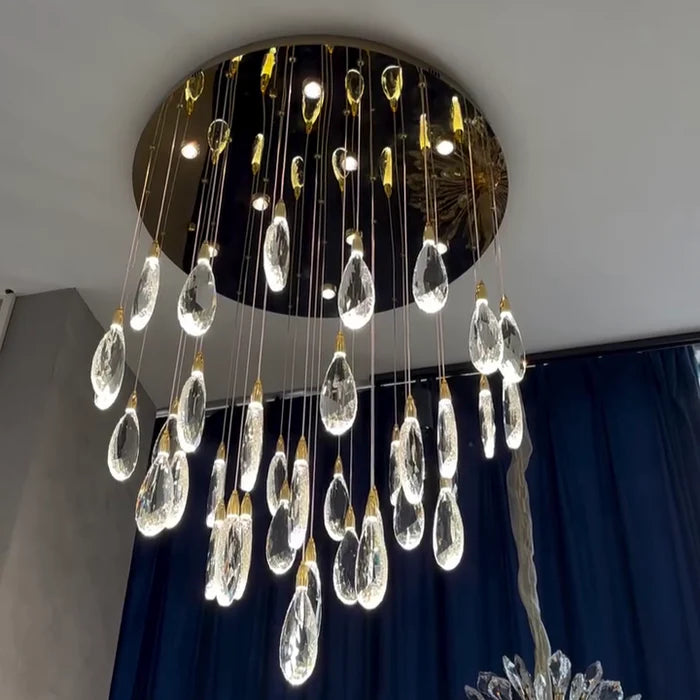 Lustre moderne en cristal flottant pour plafond haut