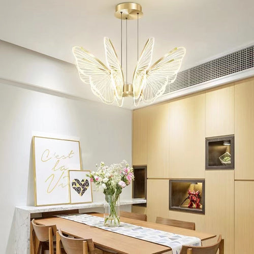 Lampadari a LED in acrilico a forma di farfalla per sala da pranzo