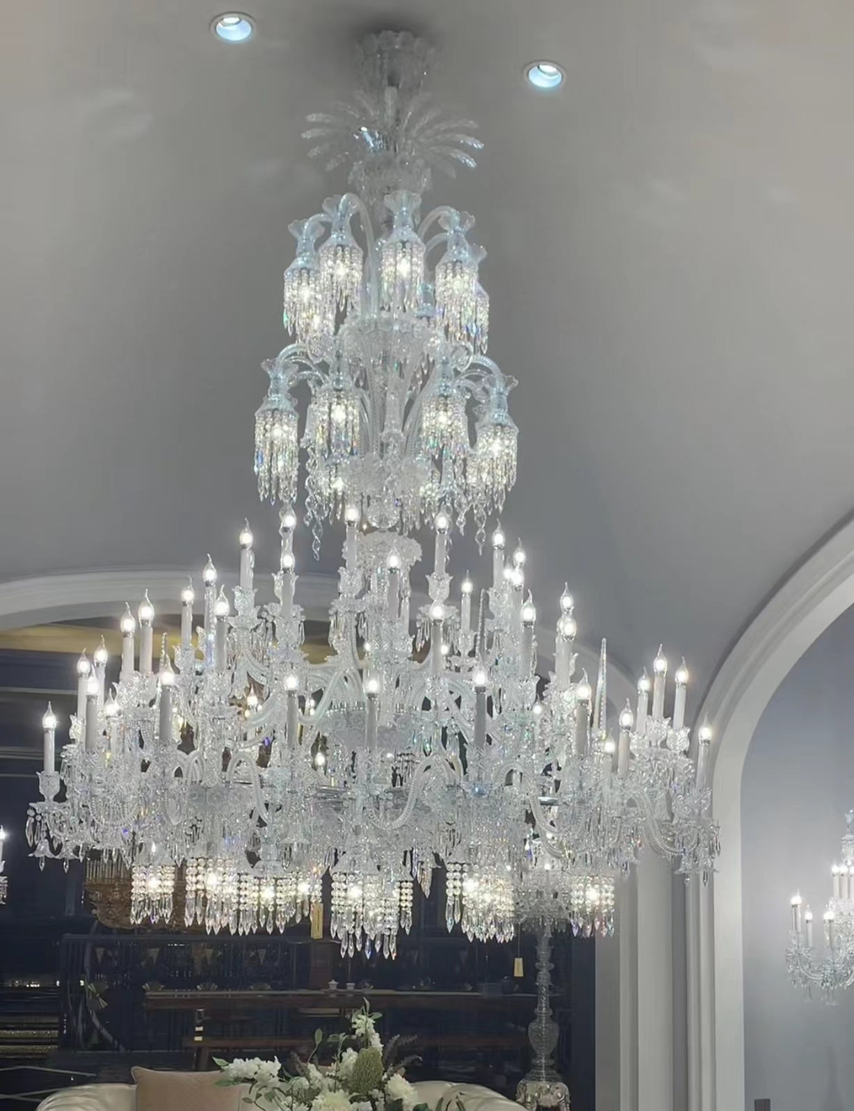 Lampadario di lusso di grandi dimensioni con più candele, lampadario di cristallo islamico per l'illuminazione del soffitto, per la decorazione del soggiorno/ingresso