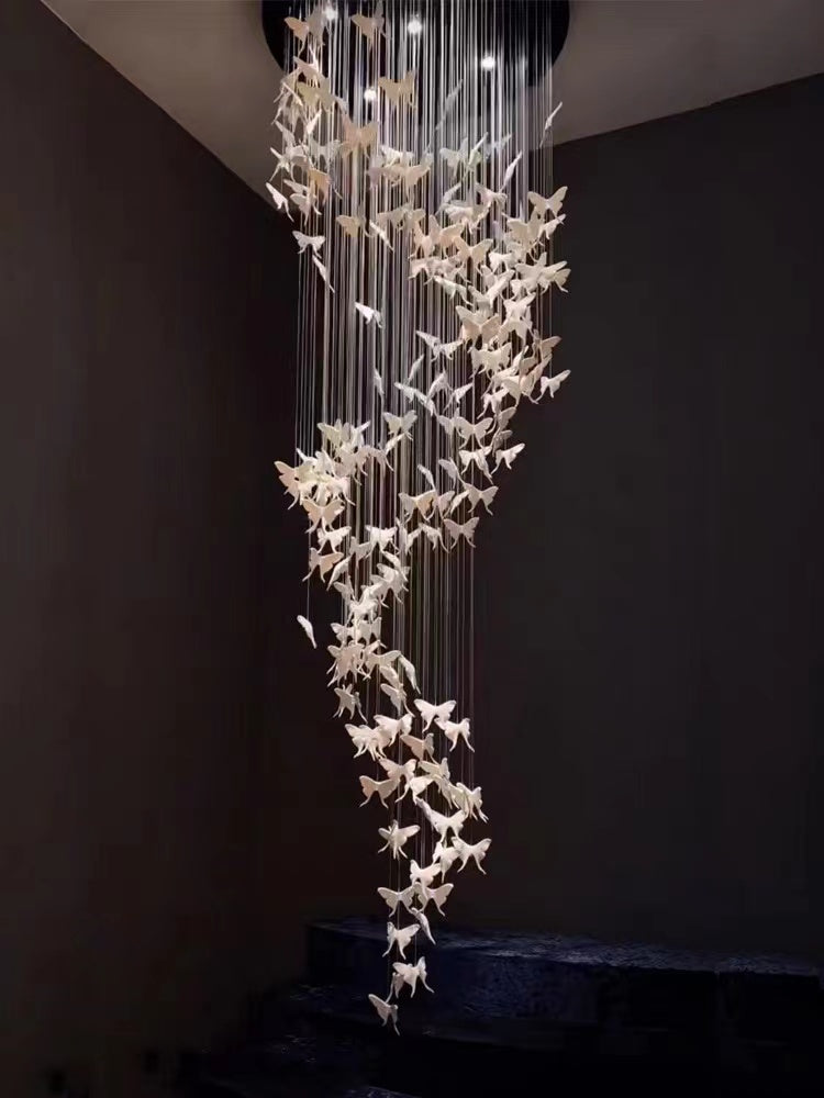 Lampadario moderno a forma di scala a chiocciola per soffitto alto, soggiorno/ingresso