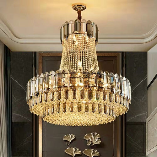 Lustre en cristal de haute qualité pour salon, plafonnier de couloir duplex de luxe