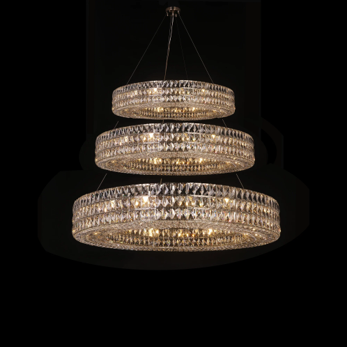 Extra Large Luxury Multi-Layer Rings Crystal Pendnat Chandelier for Living Room/Foyer