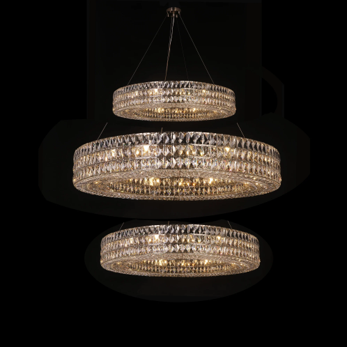 Extra Large Luxury Multi-Layer Rings Crystal Pendnat Chandelier for Living Room/Foyer