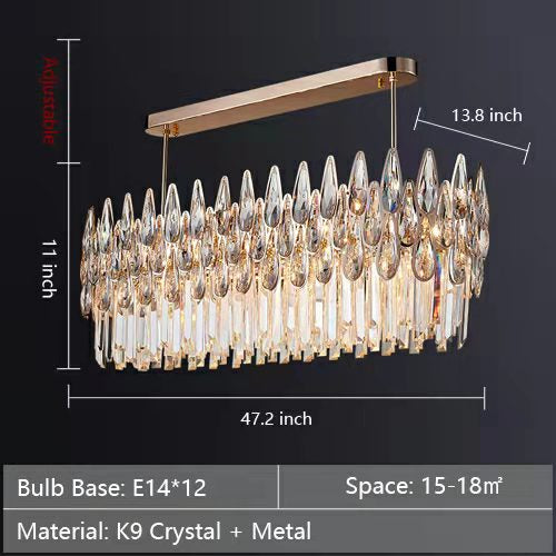 Lampadario rotondo in cristallo, moderno, da soffitto per soggiorno