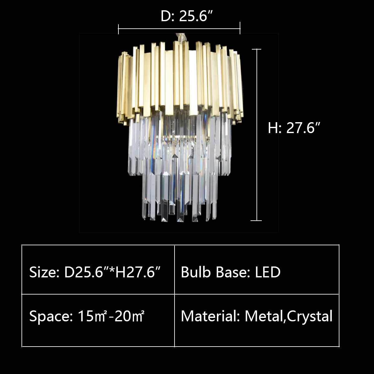 D25.6"*H27.6" Colonnade Tiered Round Crystal Chandelier,chandelier,chandeliers,round,cystal,metal.gold,brass,copper,tiers,layered,tiered,pendant,ceiling,light luxury,kitchen island,dining table,dining room,living room,bedroom,bar