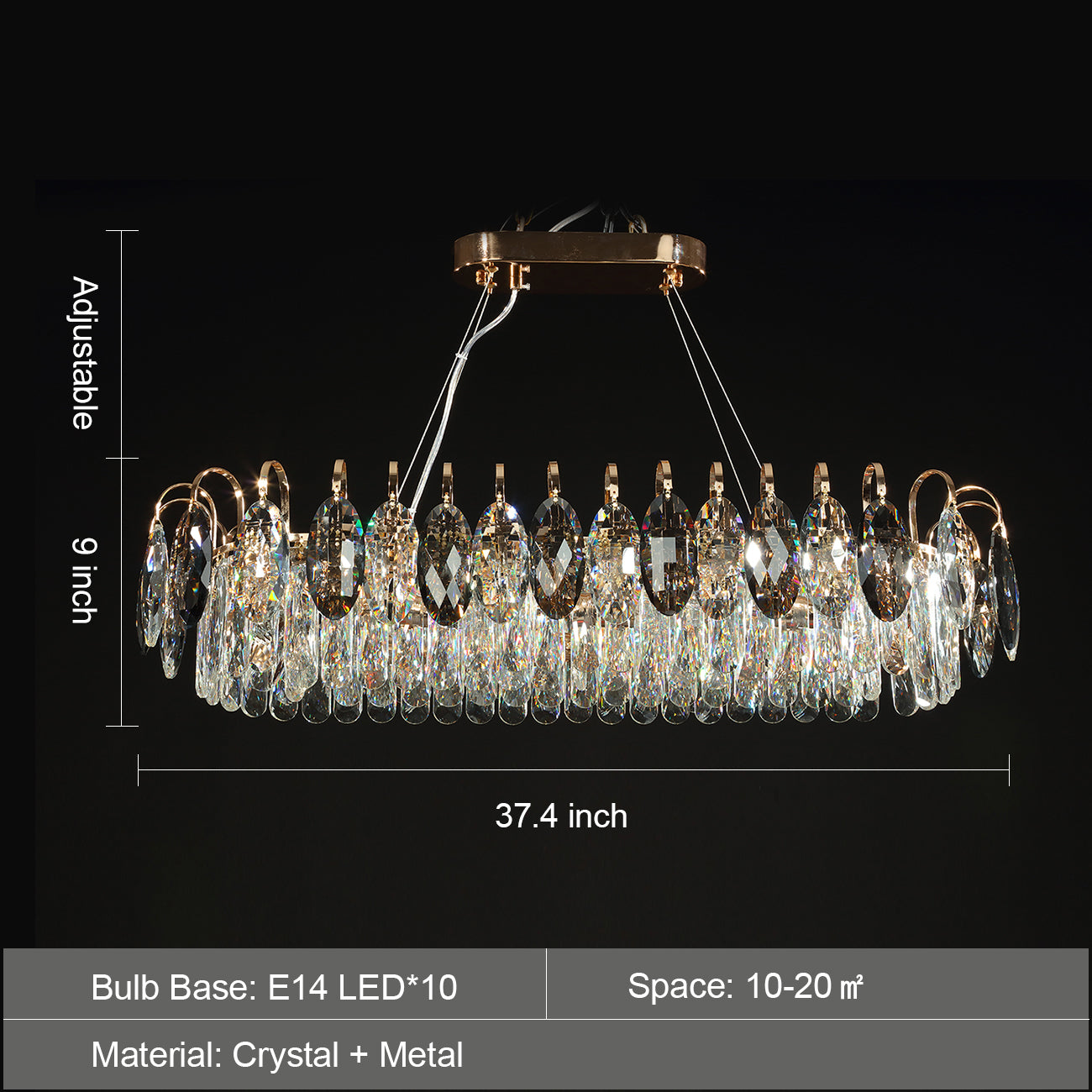 Luxurious K9 Crystal Chandelier in Brass Finish | Modern Ceiling Light Fixtures