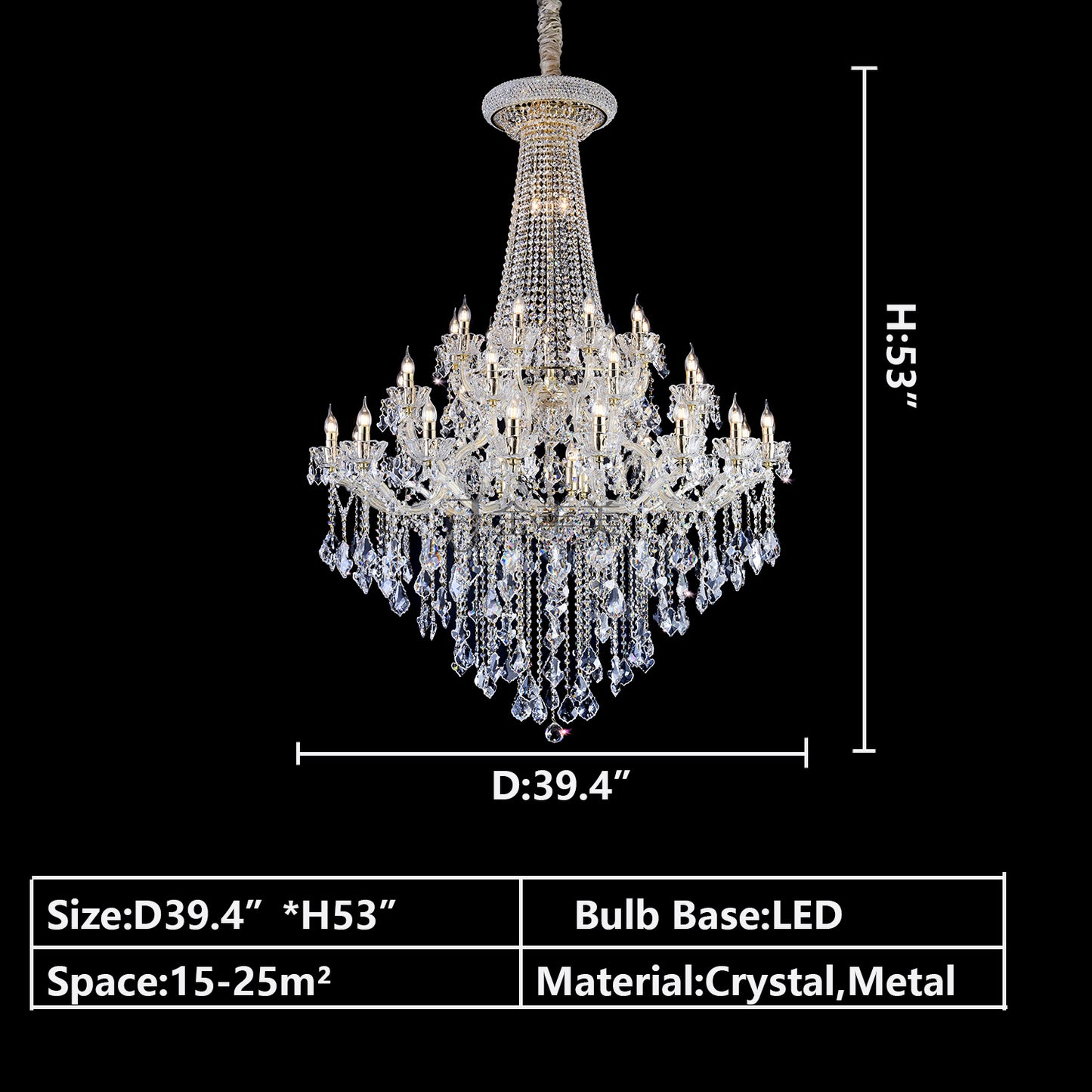D39.4"*H53.0" chandelier,chandeliers,pendant,crystal,metal,clear crystal,candle,branch,round,raindrop,teardrop,extra large,oversized,large,huge,big,round,living room,luxury,dining room,modern,foyer,stairs,hallway,entrys,hotel lobby,duplex hall,loft