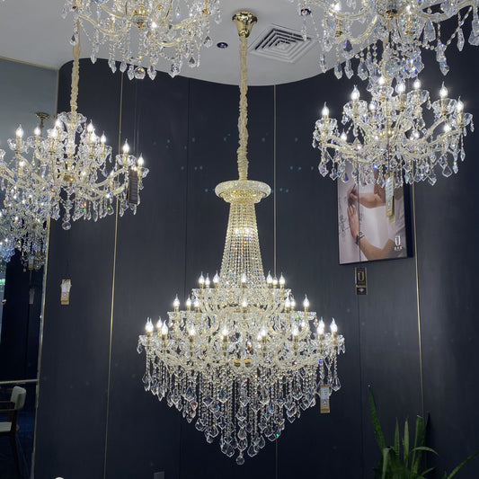 Extra Large Traditional Retro Empire Candle Crystal Pendant Chandelier for Living Room/Foyers/Entrys