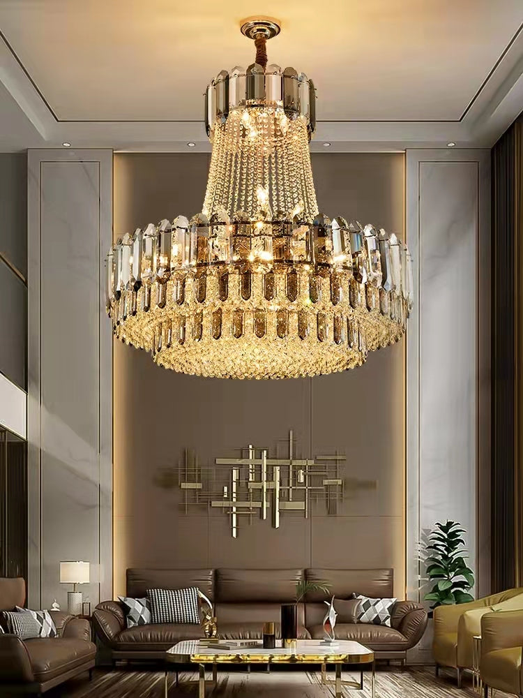 Lustre en cristal de haute qualité pour salon, plafonnier de couloir duplex de luxe