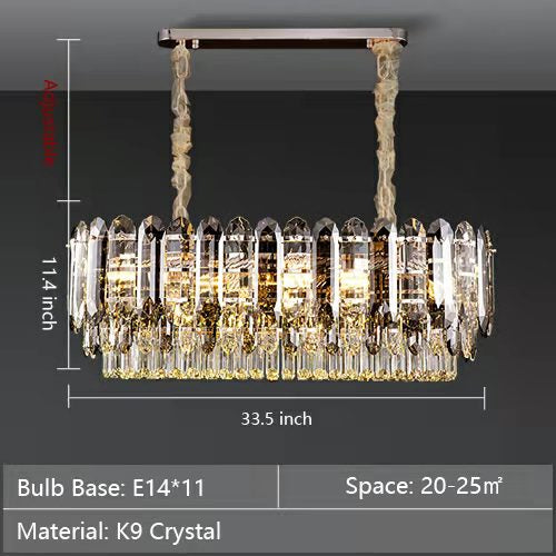 Lampadari signorili per soggiorno, lampada da soffitto di lusso in cristallo K9 per corridoio/sala da pranzo