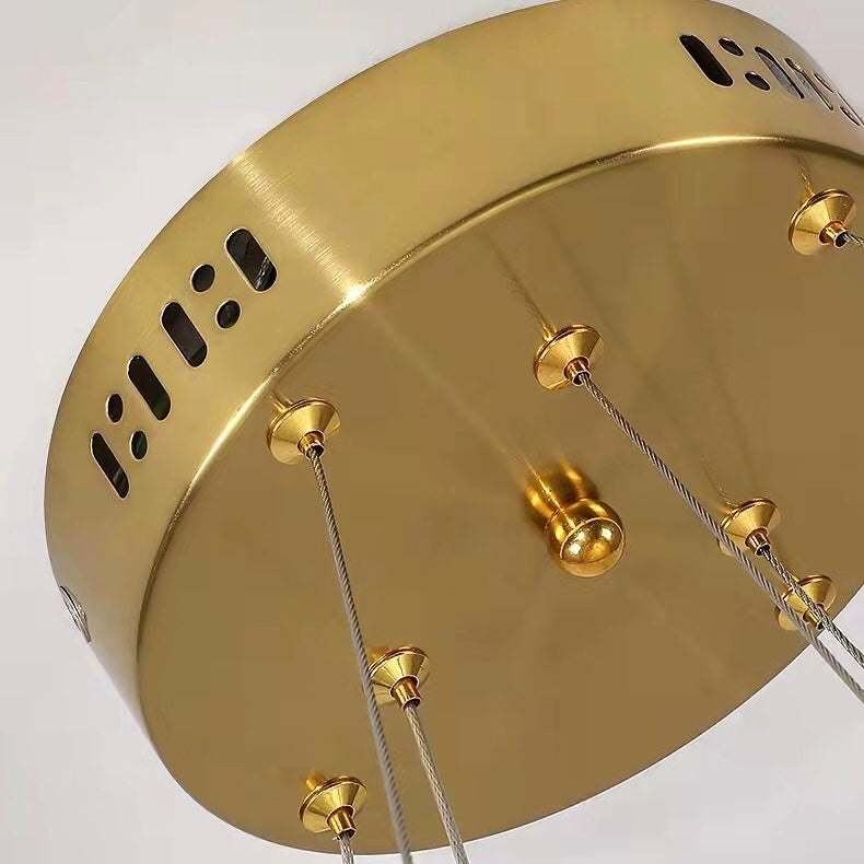 Lampadario di cristallo ad anello, lampada da soffitto di lusso per soggiorno/sala da pranzo, luce per camera da letto