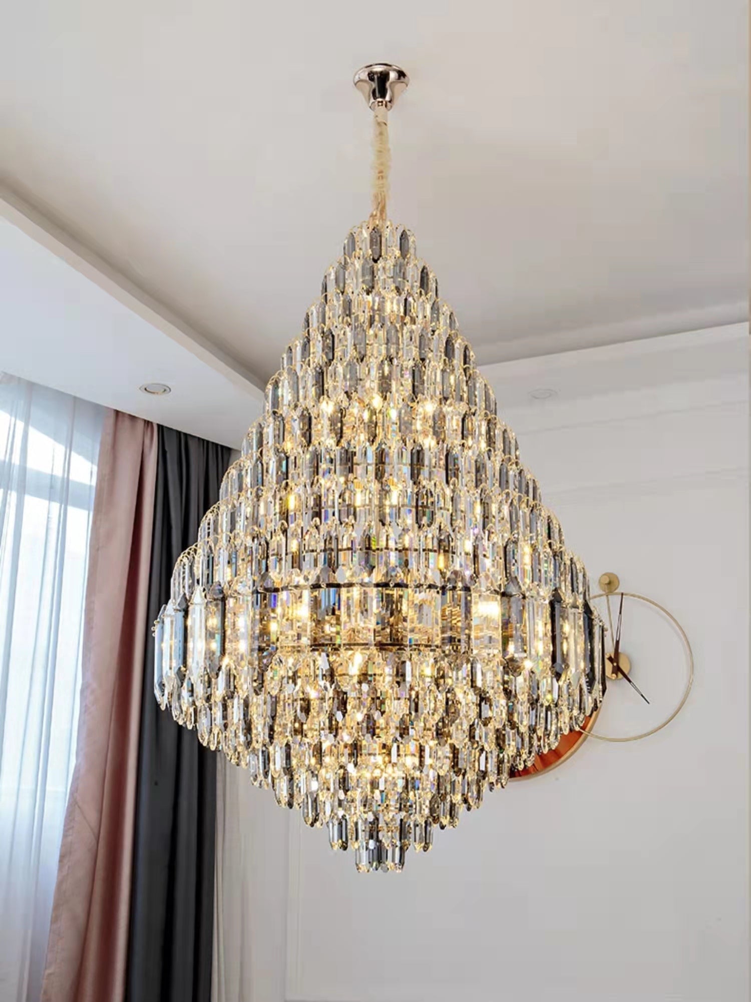 Extra Length D47.2”*H70.9” Luxurious Modern Chandeliers For Hotel Lobby Hallway Foyer / Staircase Living Room