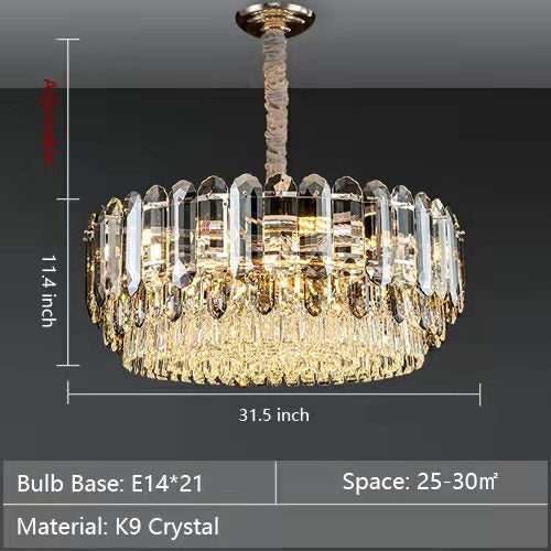 Lampadari signorili per soggiorno, lampada da soffitto di lusso in cristallo K9 per corridoio/sala da pranzo