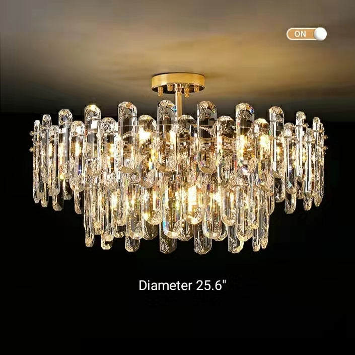 Modern Two Layers Crystal Chandelier For Living Room Cheap Ceiling Lights For Round Dining Table