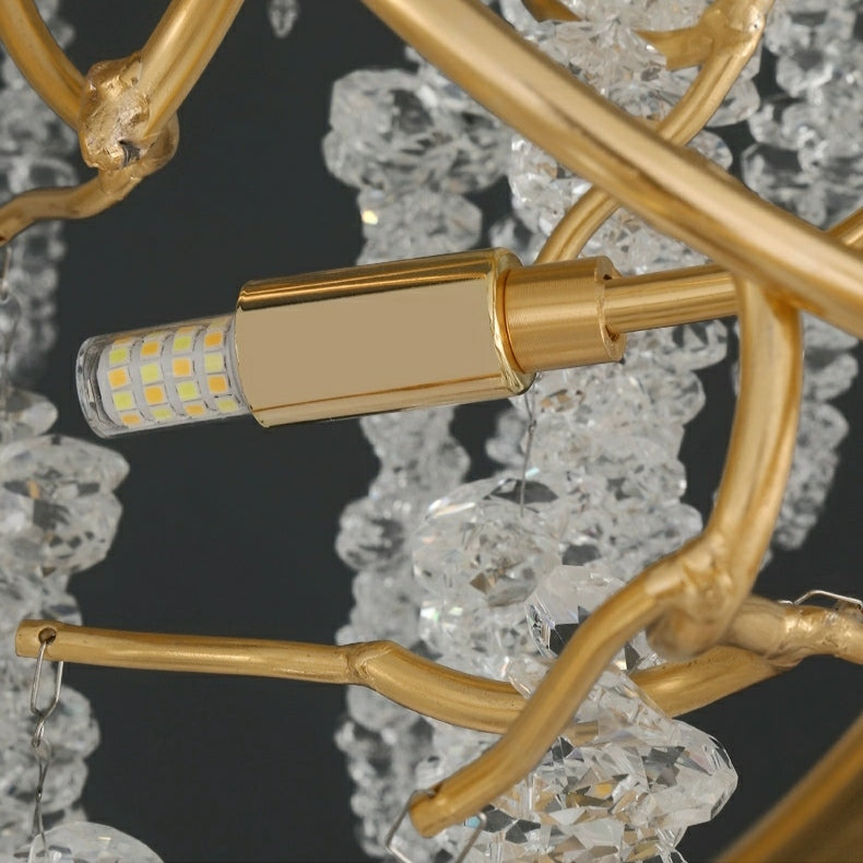 Plafonnier style branche en cristal, lustre glaçon pour salle à manger