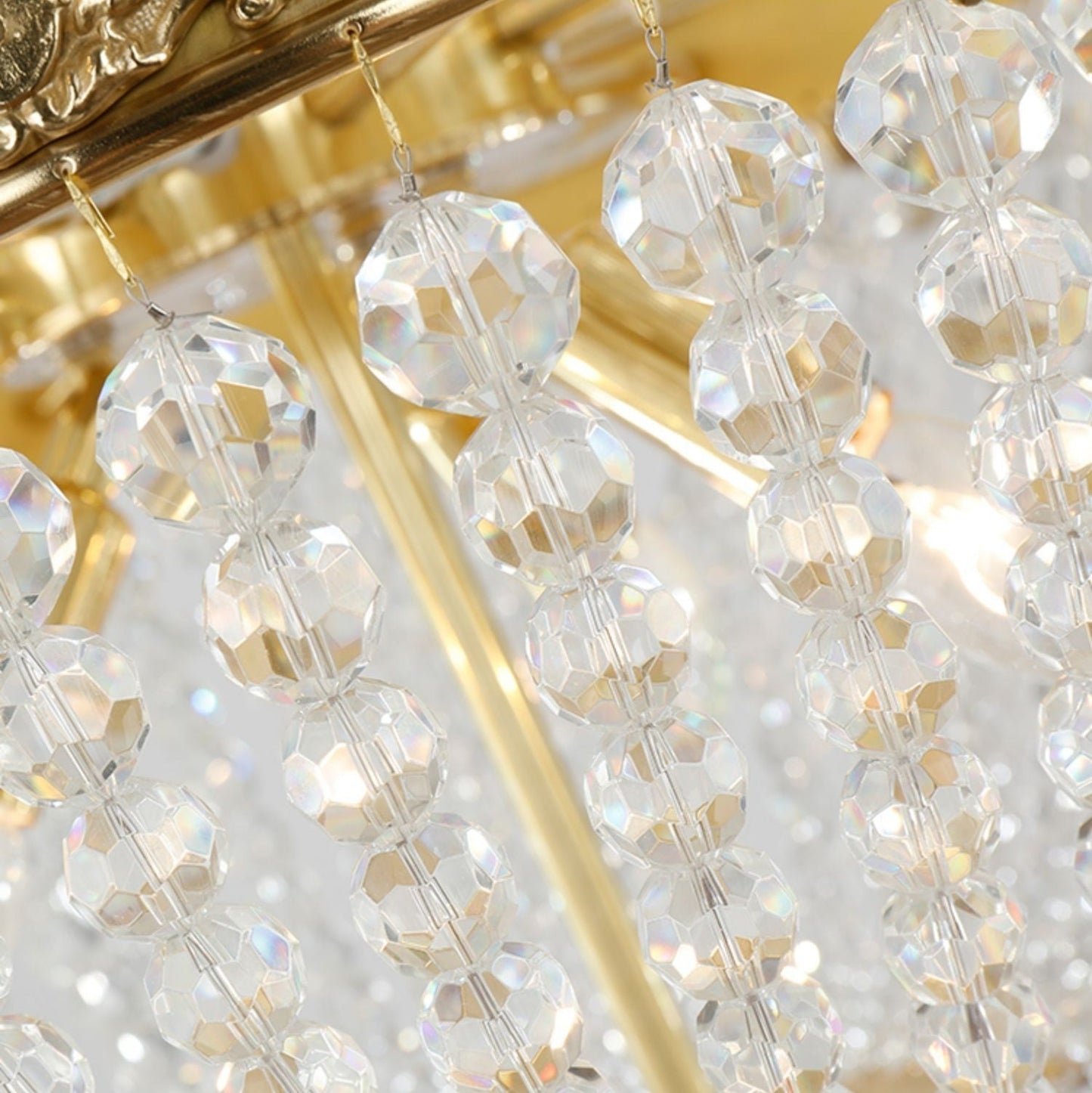 Lustre décoratif en cristal style empire, luminaire décoratif de plafond, idéal pour un salon, un hall d'entrée ou un salon, finition cuivre pur, 8/12/15