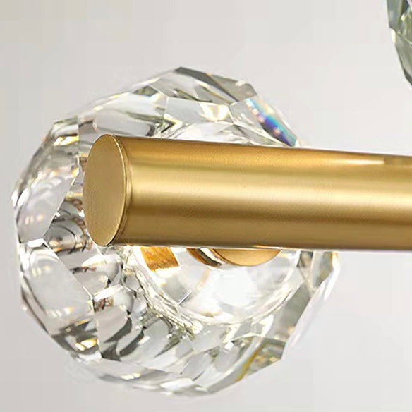 Lustre de luxe en cuivre pur K9, lustre de salle à manger en cristal, luminaire de plafond moderne en or, éclairage de bar moléculaire populaire