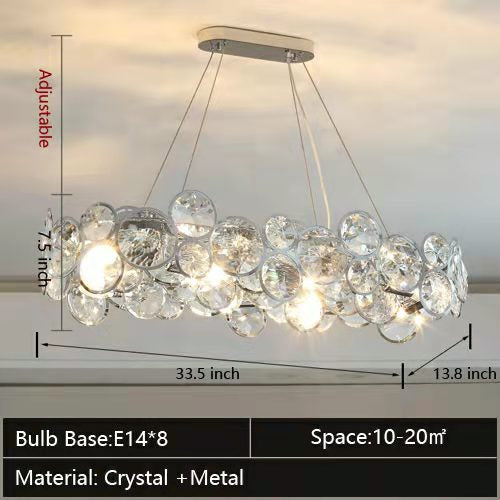 Lustre en cristal design pour salon, chambre à coucher, plafonnier