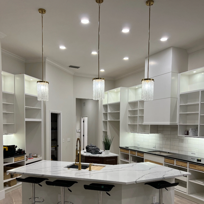 Modern Tiers Frosted Glass Shade Pendant Ceiling Light for Kitchen Island/Bar/Dining Room