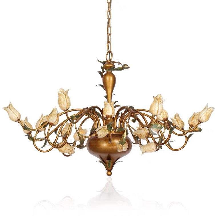 Lustre créatif vintage en forme de tulipe, style campagnard européen, pour salle à manger, chambre à coucher, salon, chambre d'enfant