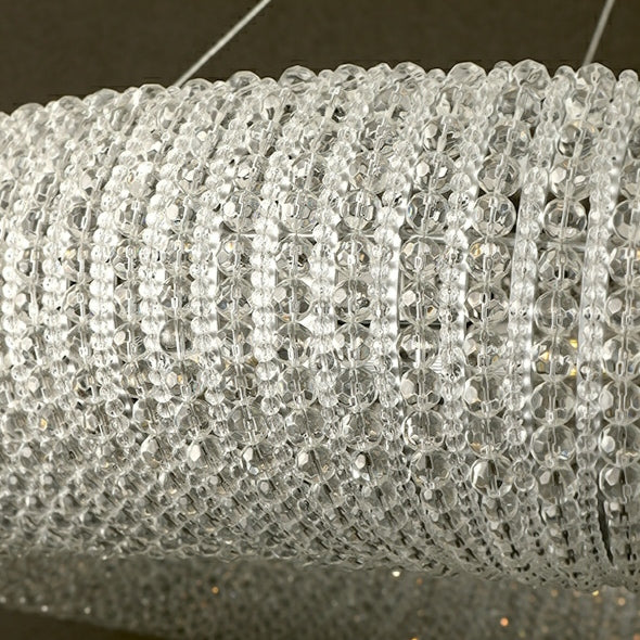 Lampadario di cristallo di lusso per soggiorno, lampadario rotondo per camera da letto, in argento/oro