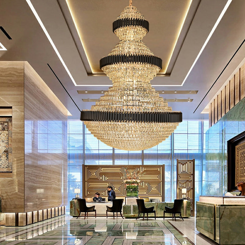 Lyfairs free shipping global newest and good quality light fixture of all kinds customization D 70.9'' * H 102.4'' big fabulous gorgerous crystal chandelier for hotel hallway enterway
