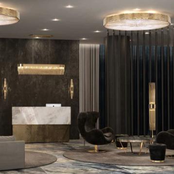 Lustre moderne et luxueux à 2 niveaux, en laiton et cristal, pour salon/salle à manger