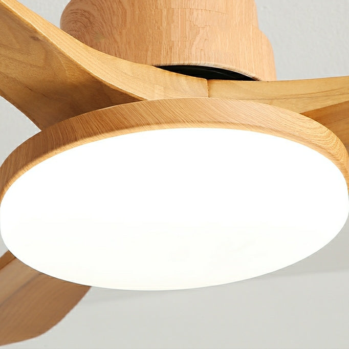 Nordic Style Log Fan Light For Summer Affordable Farmhouse Wood Ceiling Lamp For Living/ Dining Room