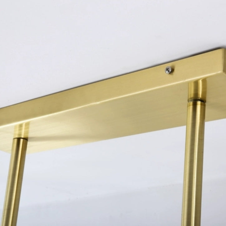 Lustre linéaire post-moderne de style bambou pour salon, plafonnier de table à manger en fer forgé