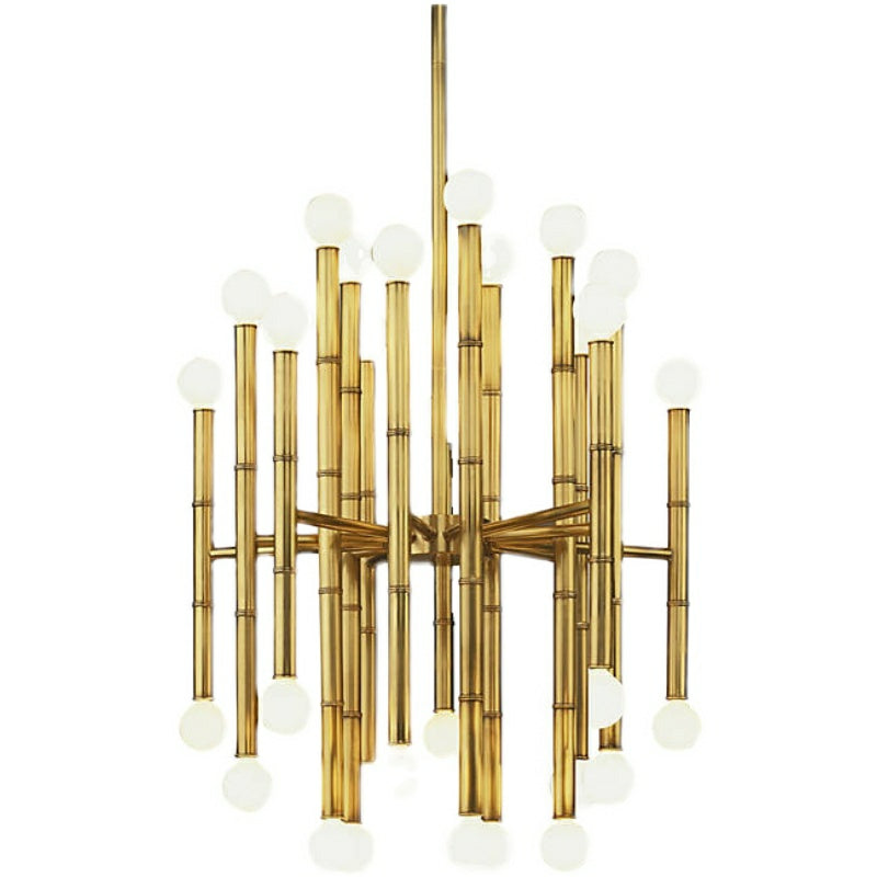 Lustre linéaire post-moderne de style bambou pour salon, plafonnier de table à manger en fer forgé
