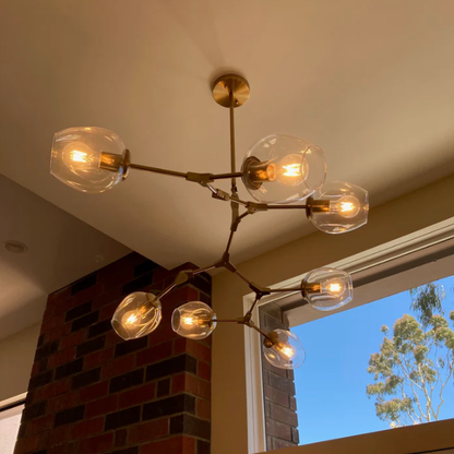 Extra Large Industrial Trendy Branch Multiple Glass Pendant Light for Living/Dining Room