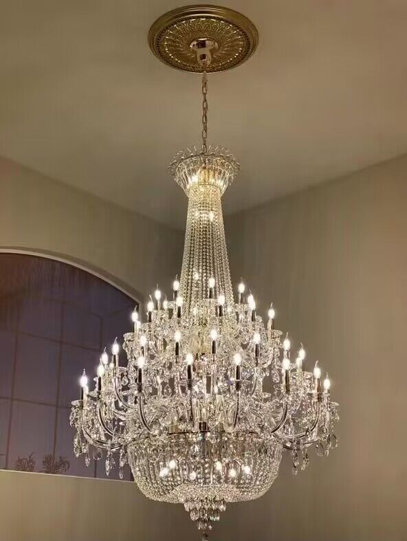 Extra Large Luxury Gold Traditional Empire Candle Chandelier Crystal Pendant for Stairs/Foyers