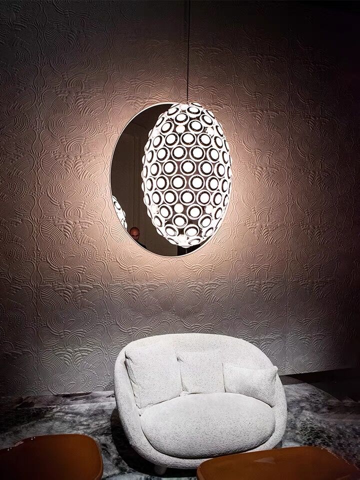 Lampadario ovale di design Avant Art Iconic Eyes, lampada a sospensione a LED per sala da pranzo/soggiorno