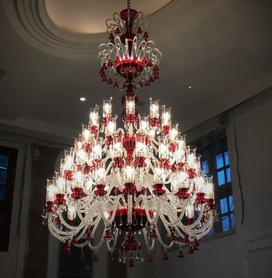 chandelier,chandeliers,candle,pendant,raindrop,teardrop,red,crystal,metal,branch,traditional,classical,flower,oversized,extra large,large,big,huge,living room,dining room,stairs,foyers,entrys,hotel lobby,duplex hall