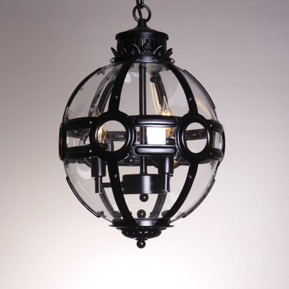 Post-modern Sphere Black Iron Glass Shade Pendant Candle Light for Living/Dining Room/Bar
